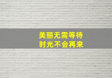 美丽无需等待 时光不会再来